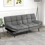 Memory Foam Futon Couch Bed Convertible Sofa with Adjustable Splitback for Compact Living Space