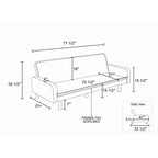 Memory Foam Futon Couch Bed Convertible Sofa with Adjustable Splitback for Compact Living Space