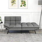Memory Foam Futon Couch Bed Convertible Sofa with Adjustable Splitback for Compact Living Space