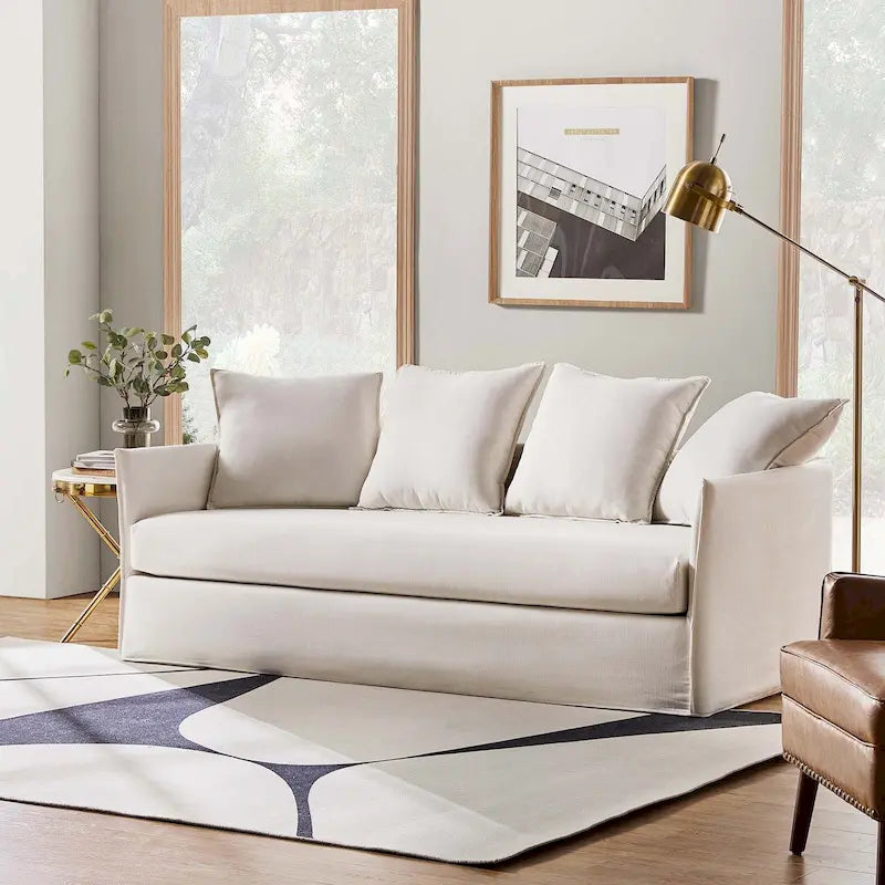 Gottfried 80  Slipcovered Sofa with Removable Cushions by HULALA HOME