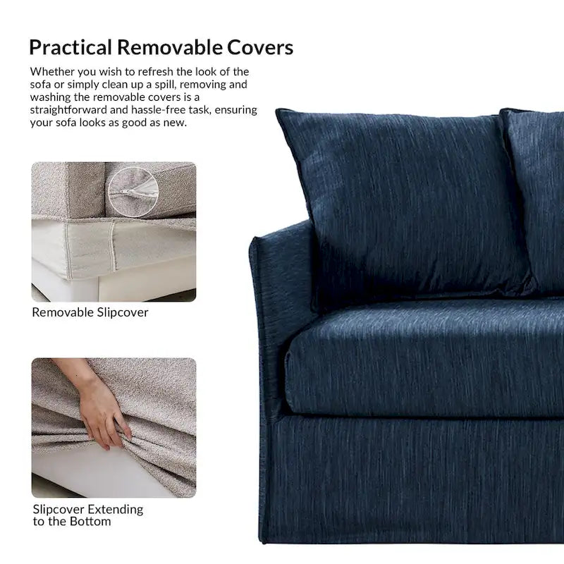 Gottfried 80  Slipcovered Sofa with Removable Cushions by HULALA HOME