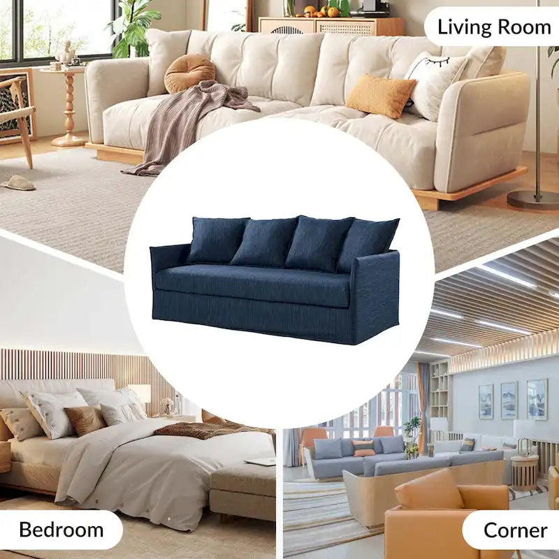 Gottfried 80  Slipcovered Sofa with Removable Cushions by HULALA HOME