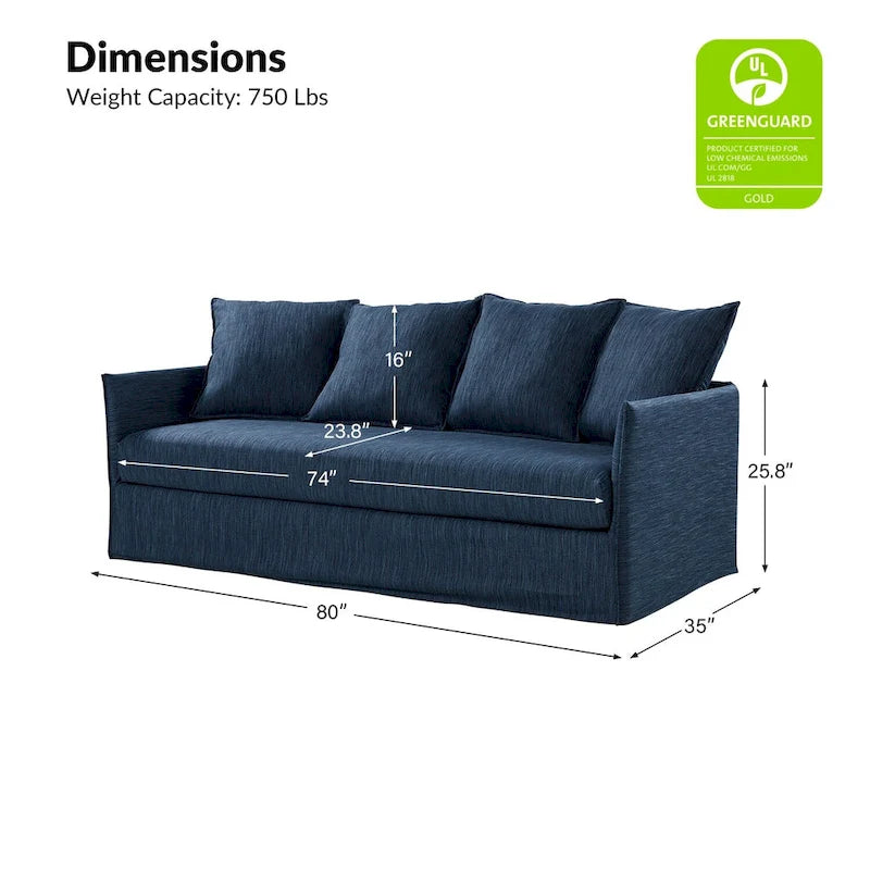 Gottfried 80  Slipcovered Sofa with Removable Cushions by HULALA HOME