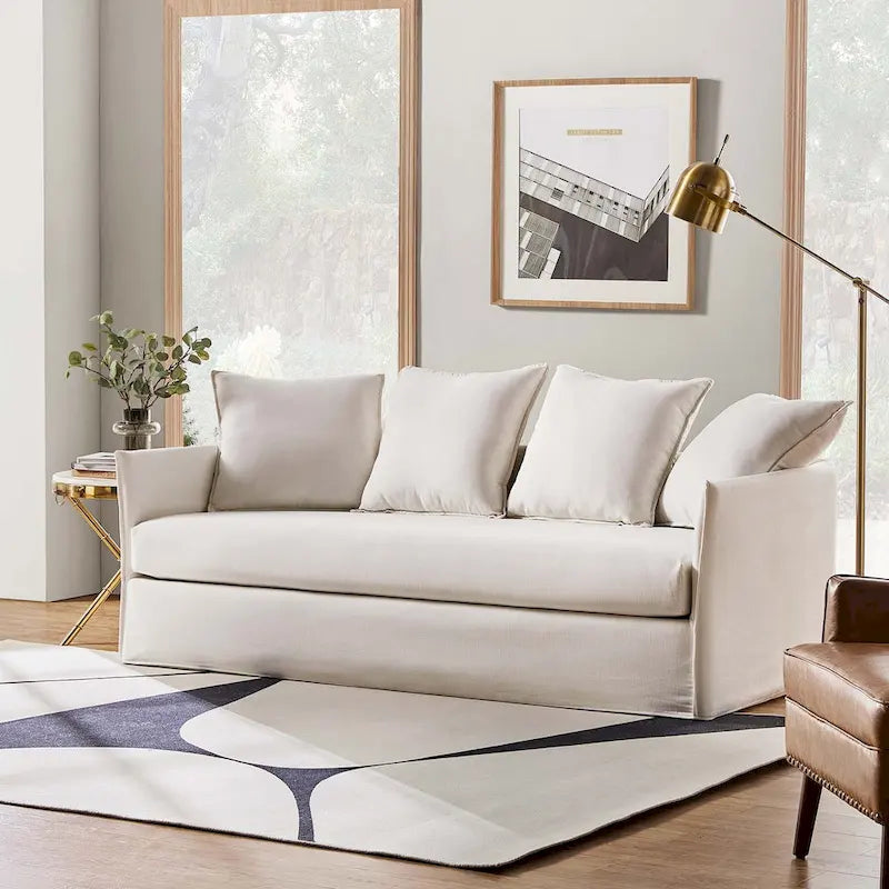 Gottfried 80  Slipcovered Sofa with Removable Cushions by HULALA HOME