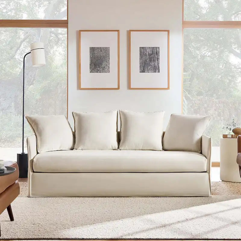 Gottfried 80  Slipcovered Sofa with Removable Cushions by HULALA HOME