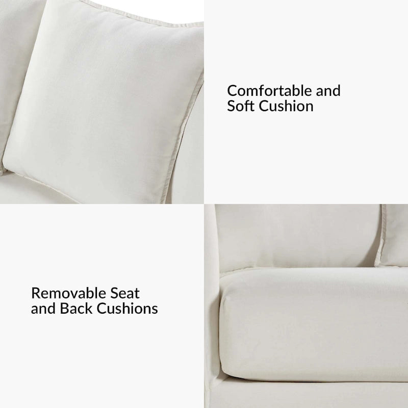 Gottfried 80  Slipcovered Sofa with Removable Cushions by HULALA HOME