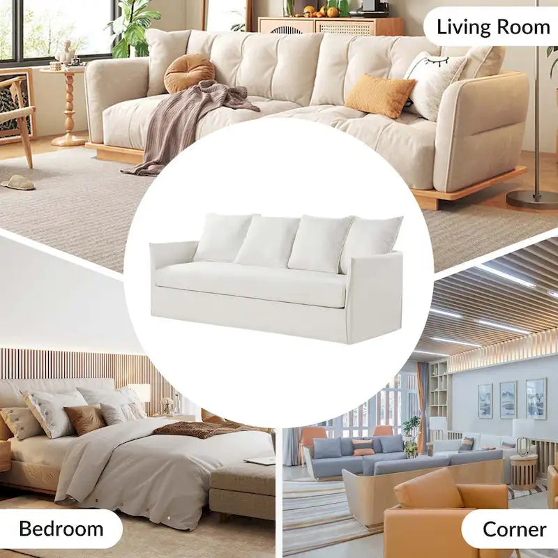 Gottfried 80  Slipcovered Sofa with Removable Cushions by HULALA HOME