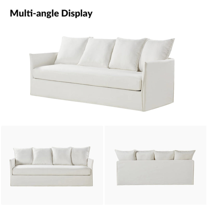 Gottfried 80  Slipcovered Sofa with Removable Cushions by HULALA HOME