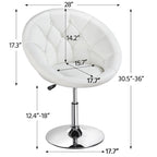 Yaheetech Modern Tufted Faux Leather Barrel Accent Chair