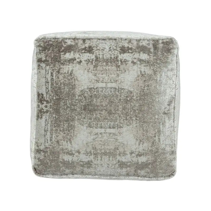 HomeRoots 18  Gray Abstract Pouf Ottoman