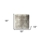 HomeRoots 18  Gray Abstract Pouf Ottoman