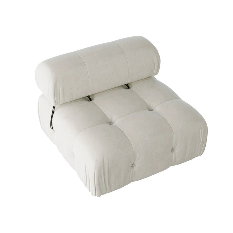 8-piece U-Shape Velvet Fabric Modular Sectional Sofa--138.6