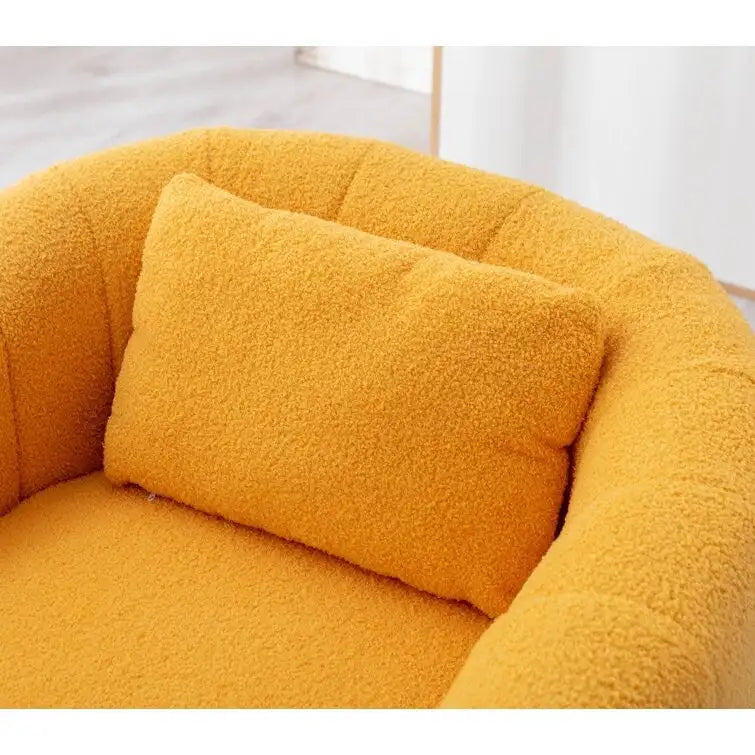 Ebello Oversize Velvet Swivel 360 Rotation Barrel Comfy Round Armchair With Pillow For Living Room Bedroom