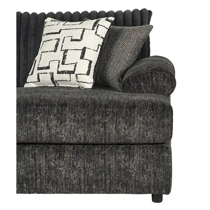 New Classic Furniture Luna Charcoal Grey Right Facing Sectional, Made in USA