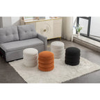 Soft Velvet Round Ottoman Footrest Stool