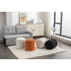 Soft Velvet Round Ottoman Footrest Stool