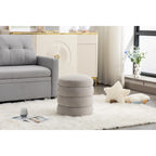 Soft Velvet Round Ottoman Footrest Stool