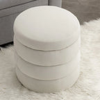Soft Velvet Round Ottoman Footrest Stool
