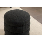 Soft Velvet Round Ottoman Footrest Stool