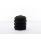 Soft Velvet Round Ottoman Footrest Stool