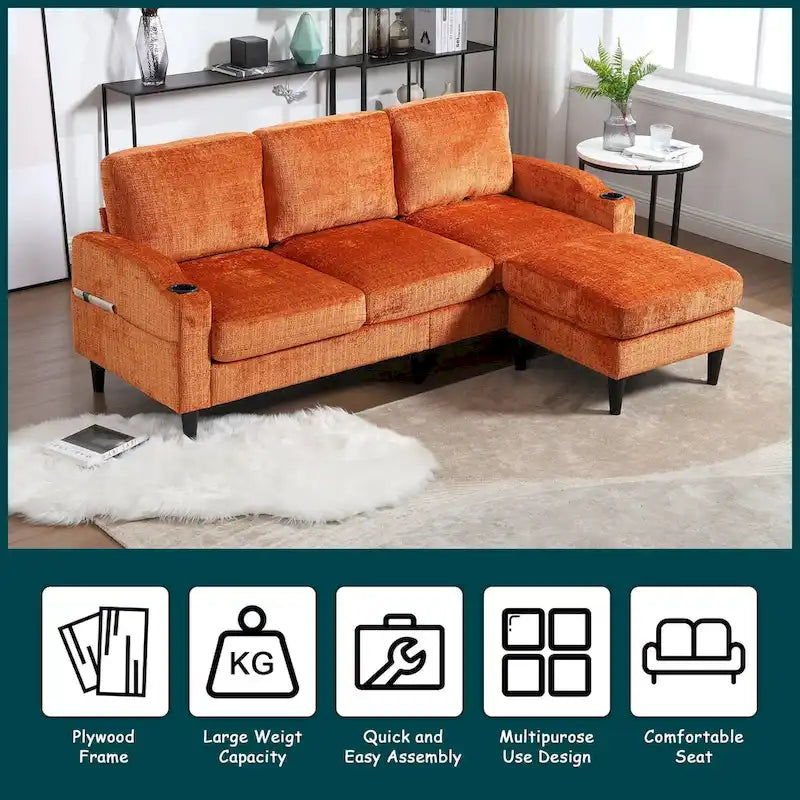 HOMEFUN storage sofa /Living room sofa cozy sectional sofa