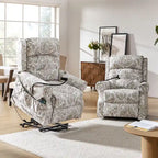 Billy Traditional Lift Assist Power Recliner With Massage Heat And Manual Headrest Set of 2 by HULALA HOME