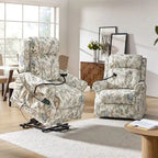 Billy Traditional Lift Assist Power Recliner With Massage Heat And Manual Headrest Set of 2 by HULALA HOME