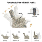 Billy Traditional Lift Assist Power Recliner With Massage Heat And Manual Headrest Set of 2 by HULALA HOME