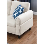 Alger 98  Wide Left Hand Facing Sofa & Chaise with Ottoman