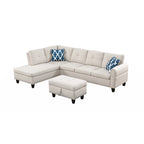 Alger 98  Wide Left Hand Facing Sofa & Chaise with Ottoman