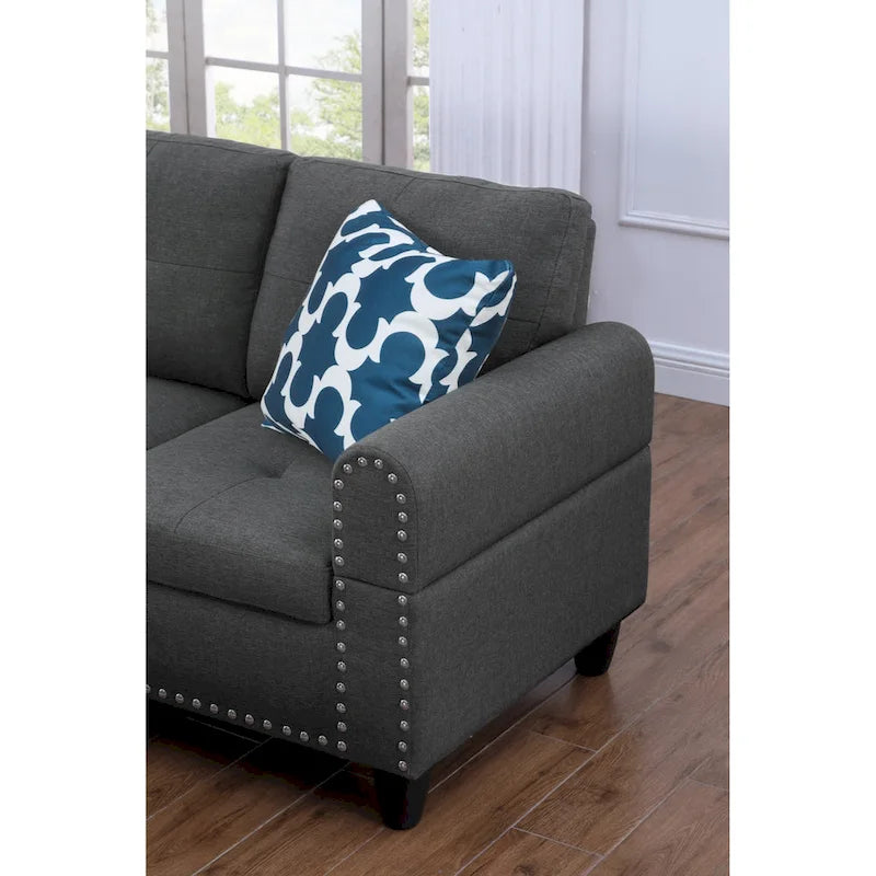 Alger 98  Wide Left Hand Facing Sofa & Chaise with Ottoman