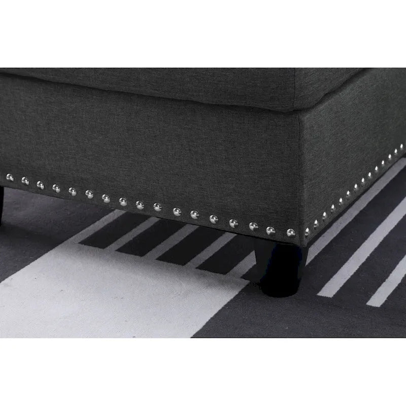 Alger 98  Wide Left Hand Facing Sofa & Chaise with Ottoman