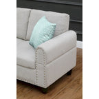 Alger 98  Wide Left Hand Facing Sofa & Chaise with Ottoman
