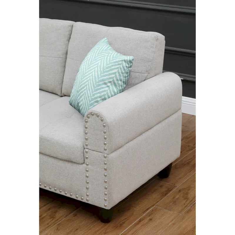 Alger 98  Wide Left Hand Facing Sofa & Chaise with Ottoman