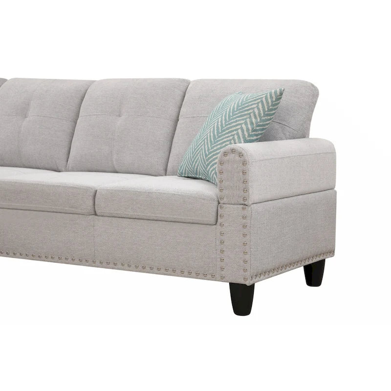 Alger 98  Wide Left Hand Facing Sofa & Chaise with Ottoman