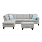 Alger 98  Wide Left Hand Facing Sofa & Chaise with Ottoman