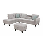 Alger 98  Wide Left Hand Facing Sofa & Chaise with Ottoman