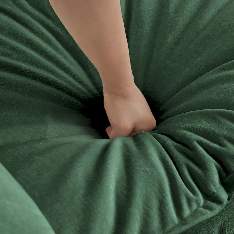 Armless Deep Seat 2 Seater Chenille Fabric Sofa