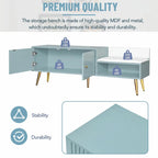 Modern Shoe Storage Bench with Hidden Compartment and Upholstered Cushion