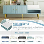 Modern Shoe Storage Bench with Hidden Compartment and Upholstered Cushion
