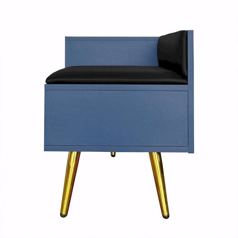 Modern Shoe Storage Bench with Hidden Compartment and Upholstered Cushion