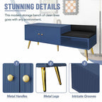 Modern Shoe Storage Bench with Hidden Compartment and Upholstered Cushion