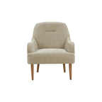 Chenille Armchair, Modern Style Accent Chair with Wood Legs, Comfy Design for Living Room, Bedroom, Office
