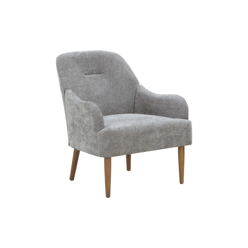 Chenille Armchair, Modern Style Accent Chair with Wood Legs, Comfy Design for Living Room, Bedroom, Office