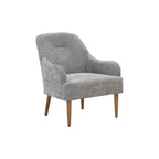 Chenille Armchair, Modern Style Accent Chair with Wood Legs, Comfy Design for Living Room, Bedroom, Office