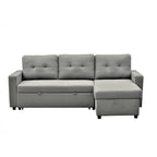US Pride Furniture 79.92 inch Convertible L-Shaped Sectional Sleeper Sofa Bed Stylish Apartment Furniture