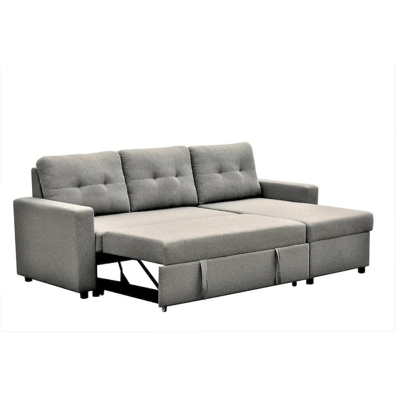 US Pride Furniture 79.92 inch Convertible L-Shaped Sectional Sleeper Sofa Bed Stylish Apartment Furniture