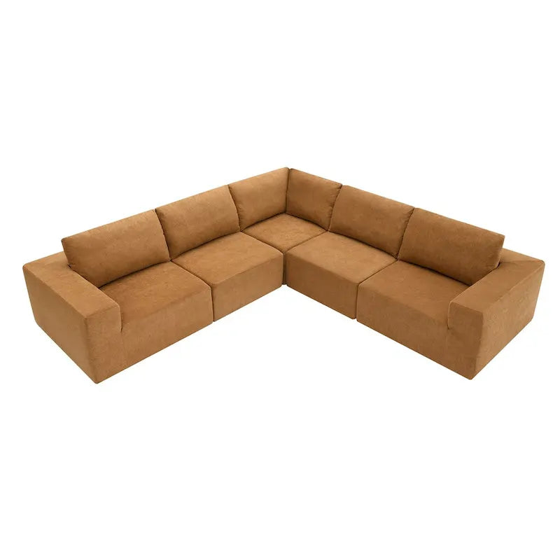 Modular L Shaped Sectional Sofa,Luxury Floor Couch Set,Upholstered Indoor Furniture,Foam-Filled Sleeper Sofa Bed