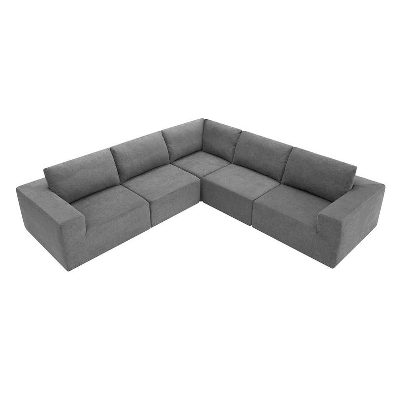 Modular L Shaped Sectional Sofa,Luxury Floor Couch Set,Upholstered Indoor Furniture,Foam-Filled Sleeper Sofa Bed