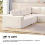 Modular L Shaped Sectional Sofa,Luxury Floor Couch Set,Upholstered Indoor Furniture,Foam-Filled Sleeper Sofa Bed